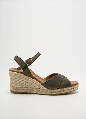 Espadrile închidere cu buclă(e) toc de 7 la 9 cm verde LA MAISON DE L'ESPADRILLE femeie