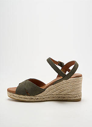 Espadrile închidere cu buclă(e) toc de 7 la 9 cm verde LA MAISON DE L'ESPADRILLE femeie