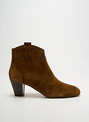 Botine/ghete cubanez toc de 7 la 9 cm maro EMILIE KARSTON femeie