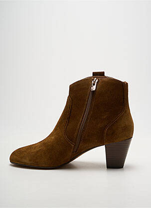 Botine/ghete cubanez toc de 7 la 9 cm maro EMILIE KARSTON femeie