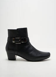 Botine/ghete țesătură satinată toc de 4 la 6 cm negru SWEET femme