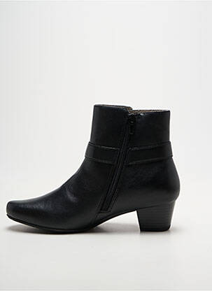 Botine/ghete țesătură satinată toc de 4 la 6 cm negru SWEET femme