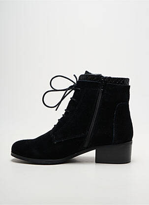 Botine/ghete țesătură satinată toc de 4 la 6 cm negru SWEET femeie