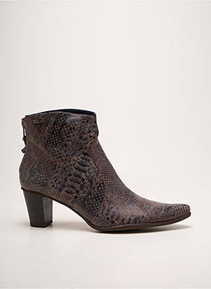 Botine/ghete țesătură satinată toc de 4 la 6 cm violet DORKING femeie