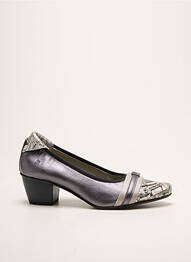 Pantofi cu toc țesătură satinată toc de 4 la 6 cm gri DORKING femme