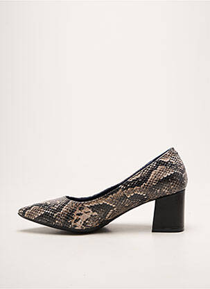 Pantofi cu toc țesătură satinată toc de 4 la 6 cm negru DORKING femeie