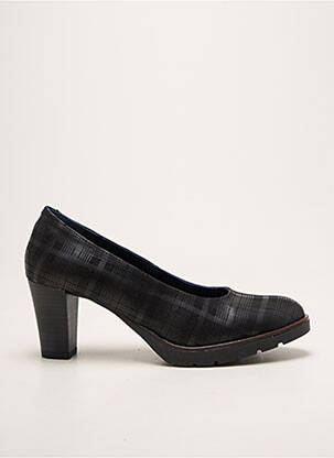 Pantofi cu toc țesătură satinată toc de 7 la 9 cm negru DORKING femeie