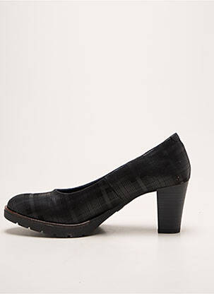 Pantofi cu toc țesătură satinată toc de 7 la 9 cm negru DORKING femeie
