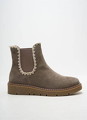 Botine/ghete vârf rotund toc de 4 la 6 cm gri ALENOA femeie