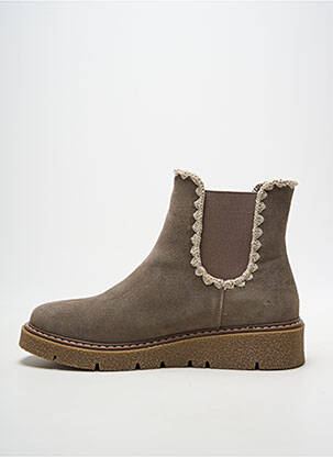 Botine/ghete vârf rotund toc de 4 la 6 cm gri ALENOA femeie