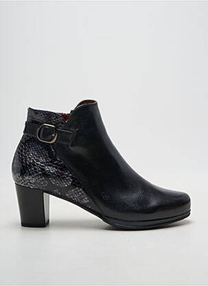 Botine/ghete țesătură satinată toc de 4 la 6 cm negru KARSTON femeie