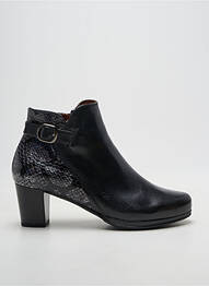 Botine/ghete țesătură satinată toc de 4 la 6 cm negru KARSTON femme