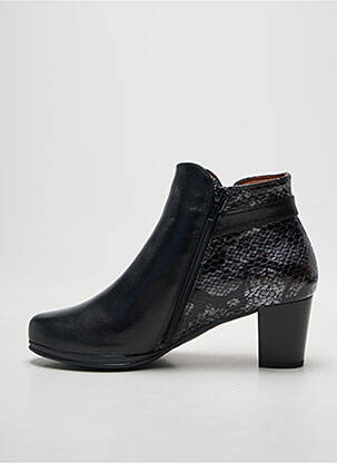 Botine/ghete țesătură satinată toc de 4 la 6 cm negru KARSTON femeie