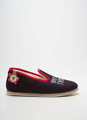Papuci/pantofi de casă vârf rotund vârf rotund negru CHAUSSE MOUTON bărbat