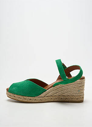 Espadrile închidere cu buclă(e) toc de 7 la 9 cm verde LA MAISON DE L'ESPADRILLE femme