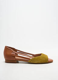 Sandale/pantofi decupați chiquet toc plat până la 3 cm verde EMILIE KARSTON femme