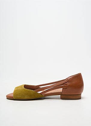 Sandale/pantofi decupați chiquet toc plat până la 3 cm verde EMILIE KARSTON femme