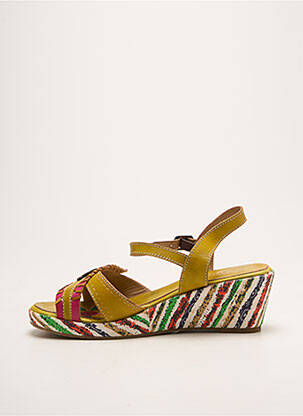 Sandale/pantofi decupați toc platformă toc de 4 la 6 cm verde LAURA VITA femme