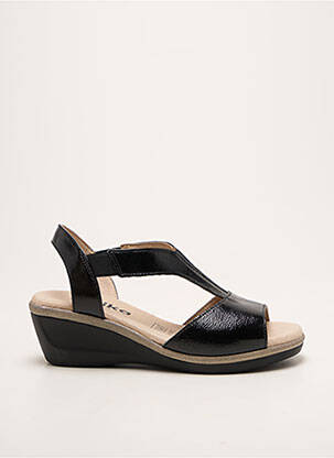Sandale/pantofi decupați vârf deschis toc de 4 la 6 cm negru ARTIKA SOFT femme