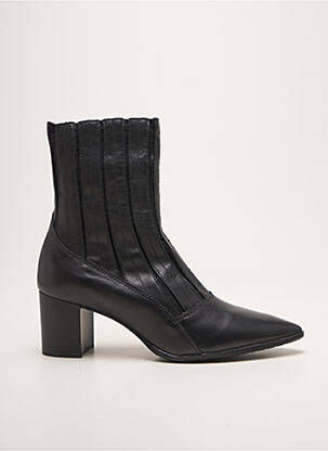 Botine/ghete vârf ascuțit toc de 4 la 6 cm negru QOO TUM femeie
