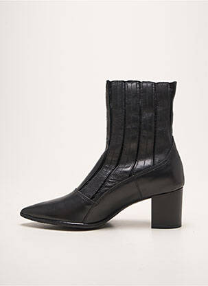 Botine/ghete vârf ascuțit toc de 4 la 6 cm negru QOO TUM femeie