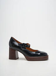 Pantofi cu toc țesătură satinată toc de 7 la 9 cm negru MAM'ZELLE femeie