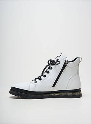 Botine/ghete vârf rotund toc plat până la 3 cm alb COCO ET ABRICOT femeie