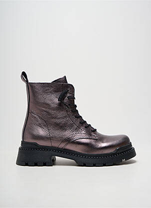 Botine/ghete țesătură satinată toc de 4 la 6 cm violet COCO ET ABRICOT femeie