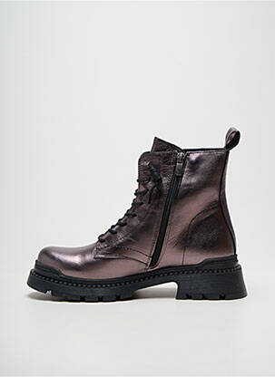 Botine/ghete țesătură satinată toc de 4 la 6 cm violet COCO ET ABRICOT femeie
