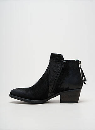 Botine/ghete țesătură satinată toc de 4 la 6 cm negru BASTIANI femeie