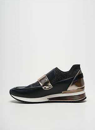 Adidași țesătură satinată toc plat până la 3 cm negru REQINS femeie