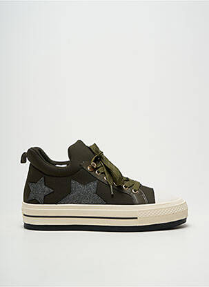 Adidași țesătură țesătură cu sclipici toc plat până la 3 cm verde REQINS femeie