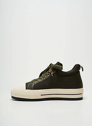 Adidași țesătură țesătură cu sclipici toc plat până la 3 cm verde REQINS femeie