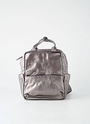 Rucsac efect material satinat argintiu LEA.TONI femeie