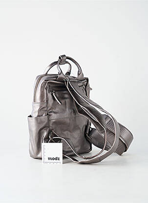Rucsac efect material satinat argintiu LEA.TONI femeie