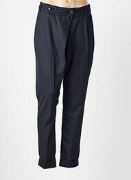 Pantalon slim țesătură poplin mărime normală albastru I.CODE (By IKKS) femme