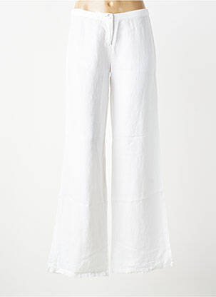 Pantalon evazat talie cu cleme talie înaltă alb IT'S TABOO femeie