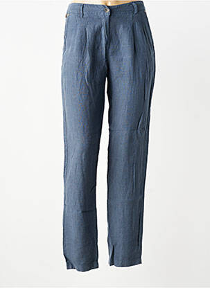 Pantalon drept țesătură crep talie înaltă albastru PAKO LITTO femeie