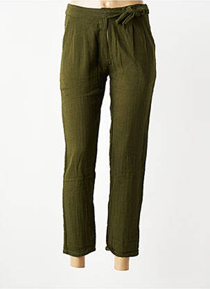 Pantalon 7/8 talie înaltă talie înaltă verde LA PETITE ETOILE femeie