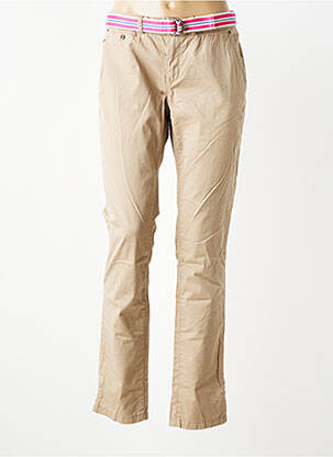 Pantalon chino țesătură poplin mărime normală bej TOMMY HILFIGER femeie