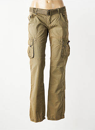 Pantalon cargo subțire talie joasă verde IKKS femeie