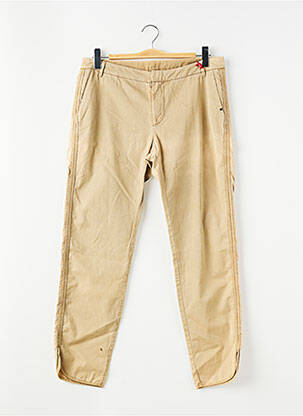 Pantalon chino țesătură poplin mărime normală bej I.CODE (By IKKS) femeie