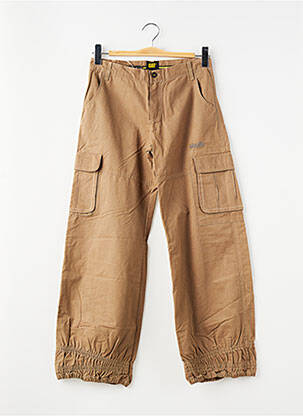 Pantalon cargo țesătură poplin maro CAT garcon
