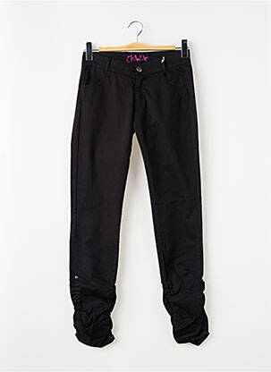 Pantalon slim țesătură poplin negru CHIPIE fată
