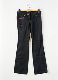 Pantalon evazat țesătură poplin negru DDP fille