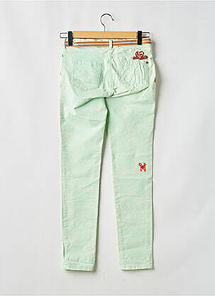 Pantalon chino țesătură poplin mărime reglabilă verde SCOTCH R'BELLE fată