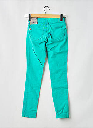 Blugi cu croială slim talie joasă mărime reglabilă verde PEPE JEANS fată