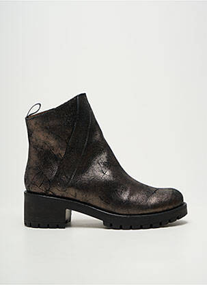 Botine/ghete țesătură satinată toc de 4 la 6 cm argintiu MINKA DESIGN femeie