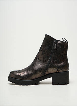 Botine/ghete țesătură satinată toc de 4 la 6 cm argintiu MINKA DESIGN femeie