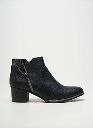 Botine/ghete țesătură satinată toc de 4 la 6 cm negru MKD femeie